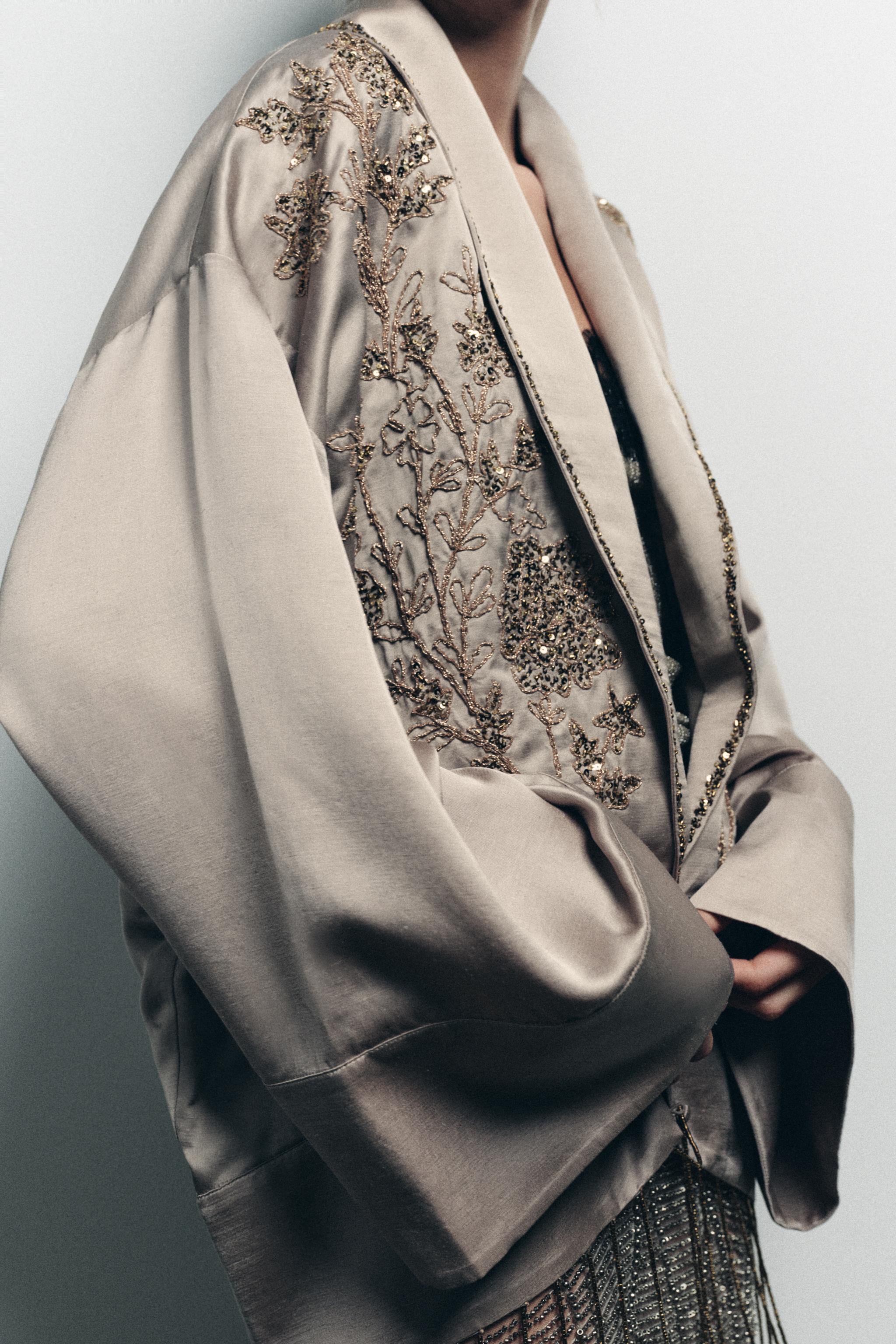 LIMITED EDITION EMBROIDERED BEADED KIMONO